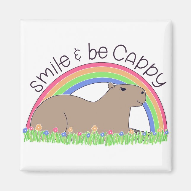 Íman Sorria e seja Cappy feliz, capybara (Frente)