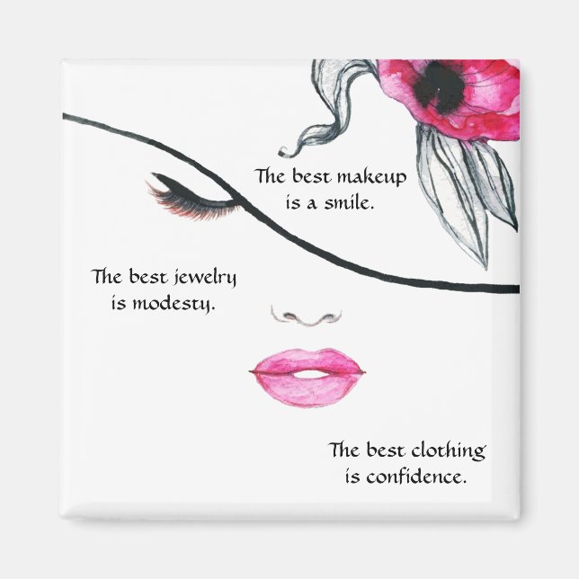 Íman Sorria, modéstia, ímã de confiança (Frente)