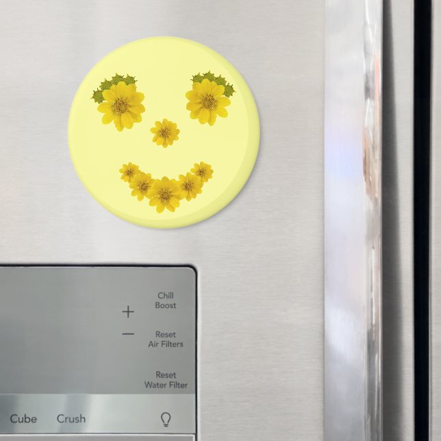 Íman Sorriso de Flor Amarelo Feliz e Justo (In Situ (Fridge))