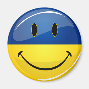 Íman Sorriso em volta da bandeira ucraniana