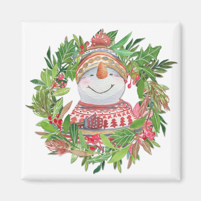 Íman Sorriso Snowman Wreath Natal (Frente)