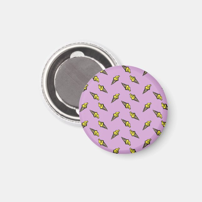 Íman Sorvete amarelo em roxo (Front/Back)