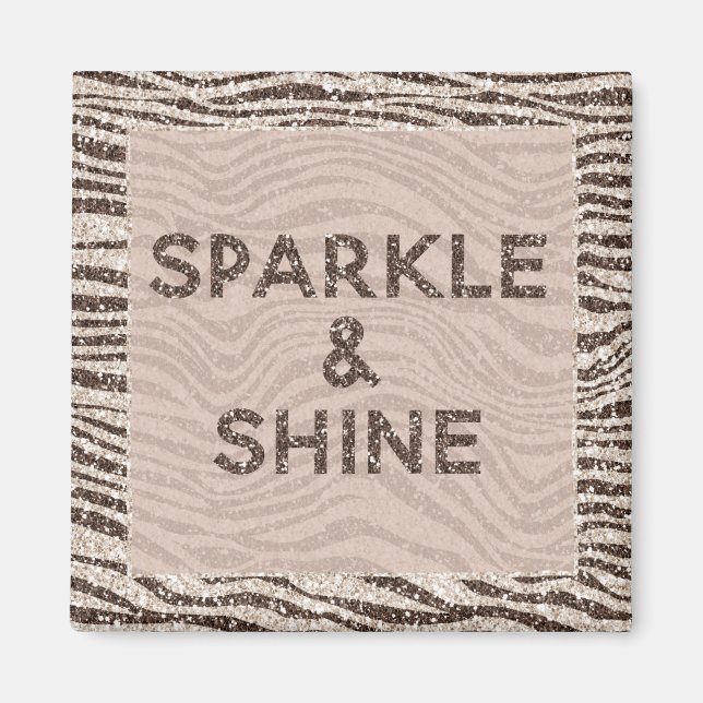 Íman Sorvete Castanho-Blush Zebra Sonho Glitter (Frente)