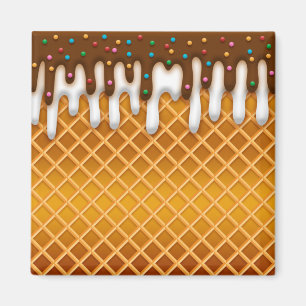 Íman sorvete De Chocolate De Waffle Cone E Vanilla 