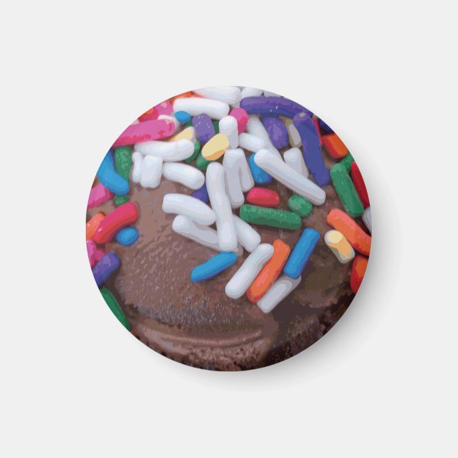 Íman Sorvete de Chocolate Escuro com Espelhos do Arco-Í (Frente)