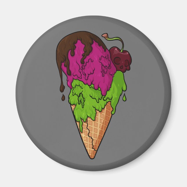 Íman Sorvete de crânio de Berry Doce (Frente)