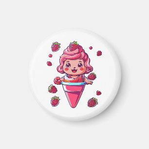 Íman Sorvete de framboesa Kawaii