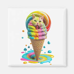 Íman Sorvete de Gato Grito Cone colorido