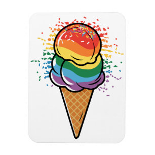 Íman Sorvete Rainbow LGBTQ+ Prioridade