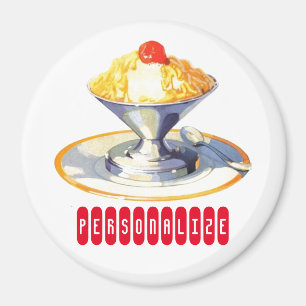 Íman Sorvete Vintage sundae retro sobremesa comida
