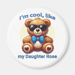 Íman Sou Legal Teddy Bear com Arco Azul Personalizável
