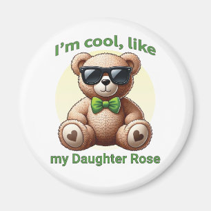 Íman Sou Legal Teddy Bear com Arco Verde Personalizável