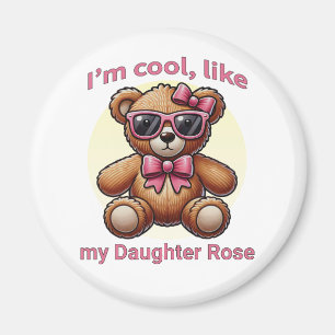 Íman Sou Legal Urso de Teddy com Arco Rosa Personalizáv