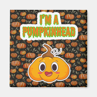 Íman Sou um Pumpkinhead 1 com Pumpkin Background Square