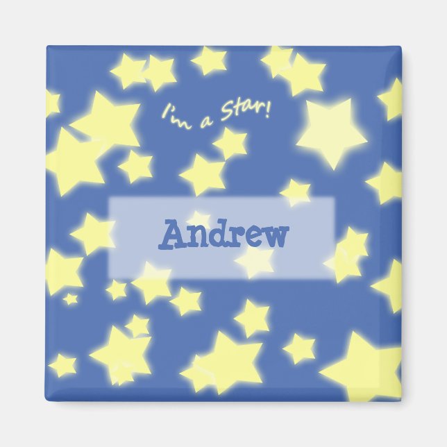 Íman Sou uma estrela! Nome Blue/Yellow Magnet (Frente)