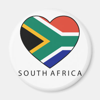 Íman South Africa Heart with black SOUTH AFRICA