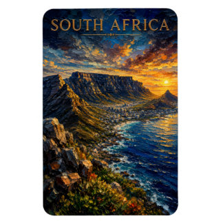 Íman South Africa: Sunset Glow Table Mountain Art Souve