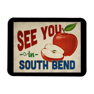 Íman South Bend Indiana Apple - Viagens vintage