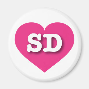 Íman South Dakota Hot Pink Heart - Big Love
