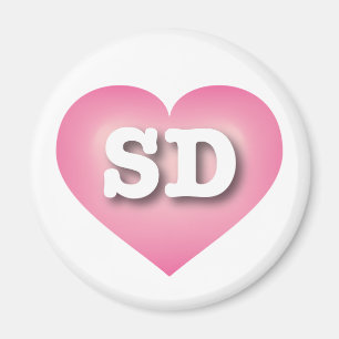 Íman South Dakota Pink Fade Heart - I love SD