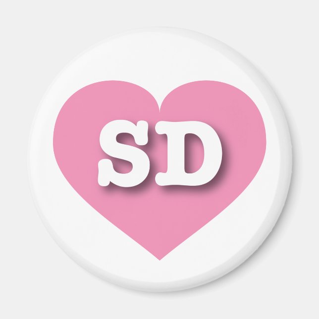 Íman South Dakota Pink Heart - Eu amo SD (Frente)