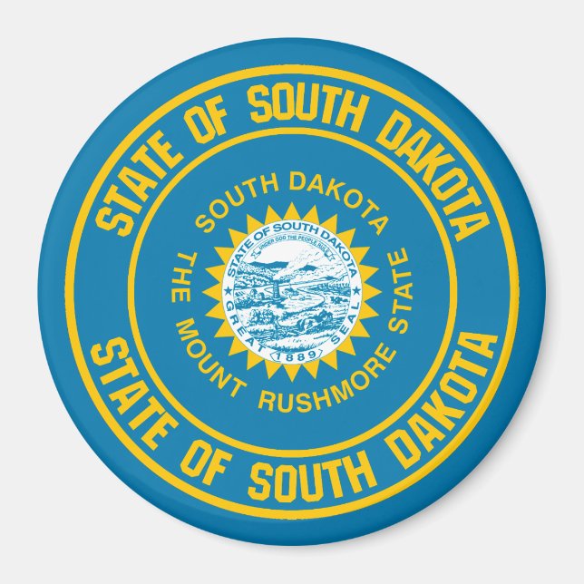 Íman South Dakota Round Emblem (Frente)