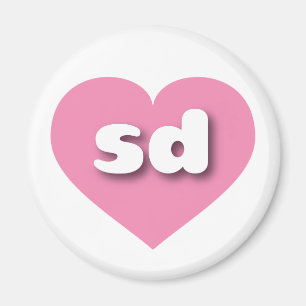 Íman South Dakota Solid Pink Heart - Amor