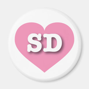 Íman South Dakota Solid Pink Heart - Big Love