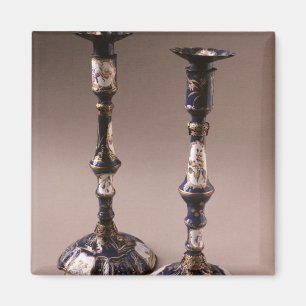 Íman South Staffordshire pair of candlesticks, c.1765