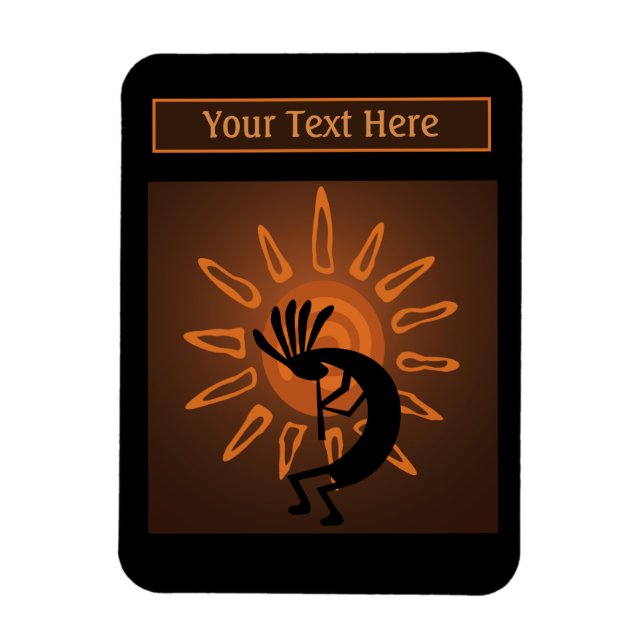 Íman Southwest Kokopelli Sun Rustic Brown Foto Brown Ru (Vertical)