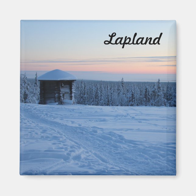 Íman Souvenir Couché de soleil en Laponie (Frente)