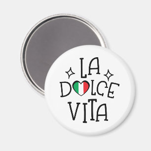 Íman Souvenir da Itália La Dolce Vita Coração Bandeira