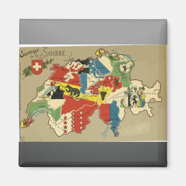 Íman Souvenir De La Suisse, Vintage (Frente)
