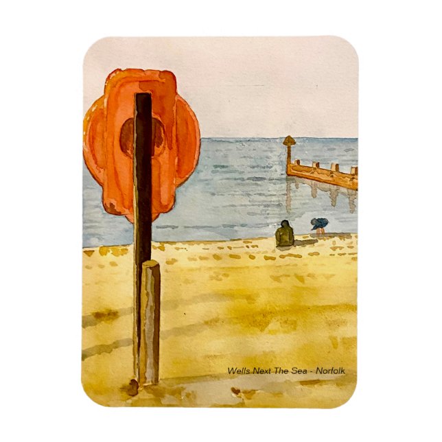 Íman Souvenir de Wells Próximo ao Mar Norfolk Inglaterr (Vertical)