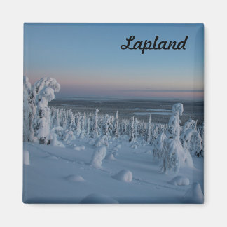 Íman Souvenir Forêt enneigée de Laponie