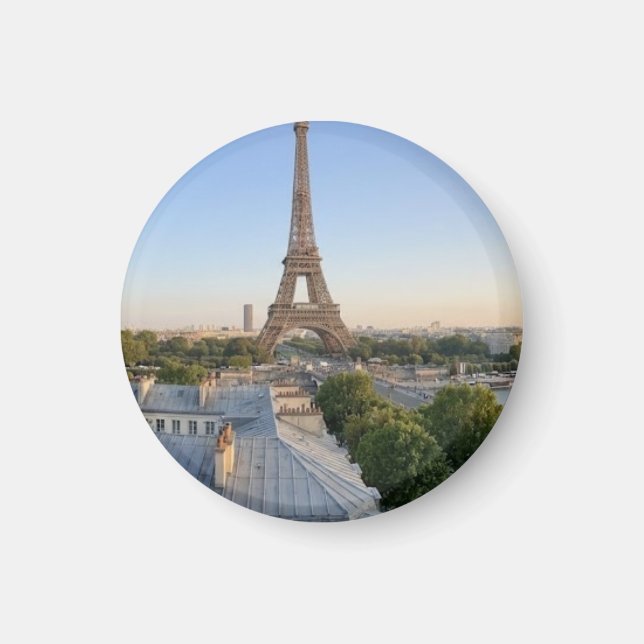 Íman Souvenir Personalizado do Horizonte de Paris (Frente)