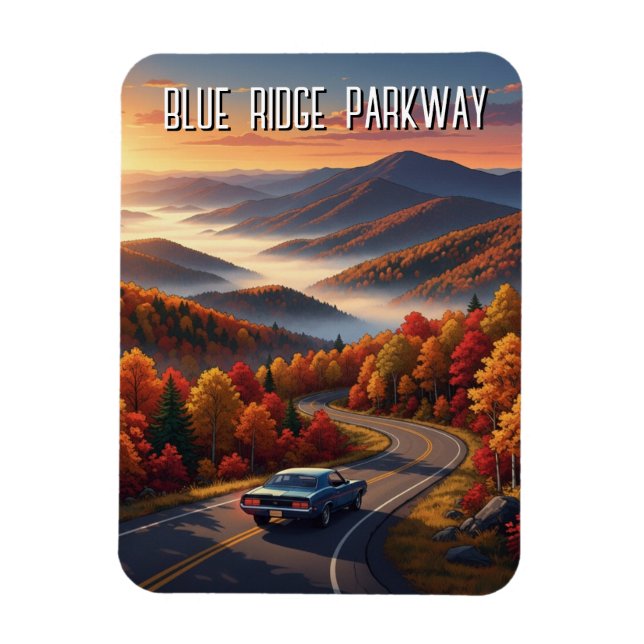 Íman Souvenir Vintage da Blue Ridge Parkway (Vertical)