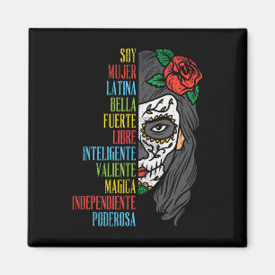 Íman Soy Mujer Latina Sugar Crânio Mulheres Cinco de Ma