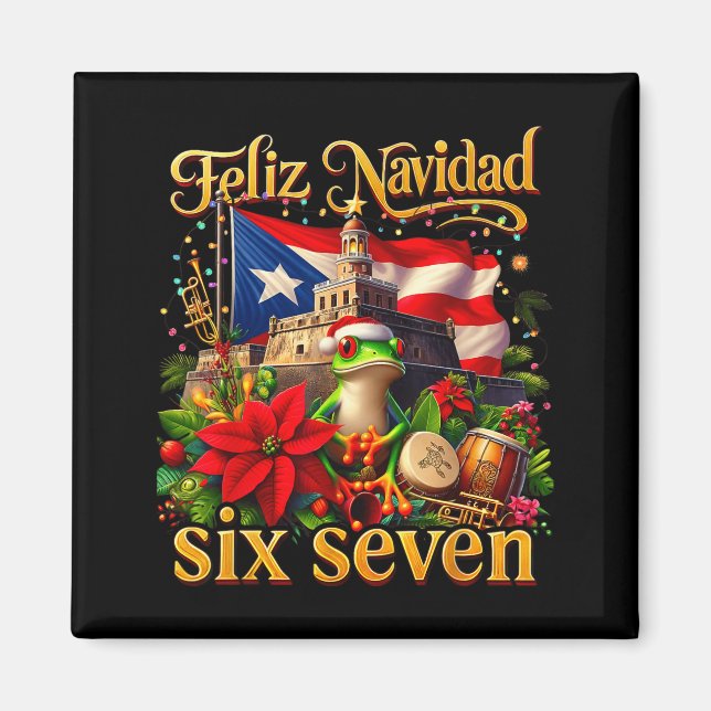 Íman Spanish Christmas Funny Puerto Rico Boricua Coqui  (Frente)