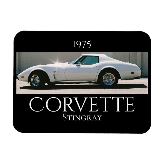 Íman Sparkling White '75 Corvette (Horizontal)