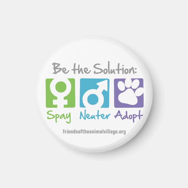 Íman "Spay, Neuter, Adote" Magnet (Frente)