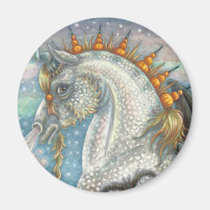 Íman Spellbound Dappled Unicorn HALLOWEEN MAGNET Round