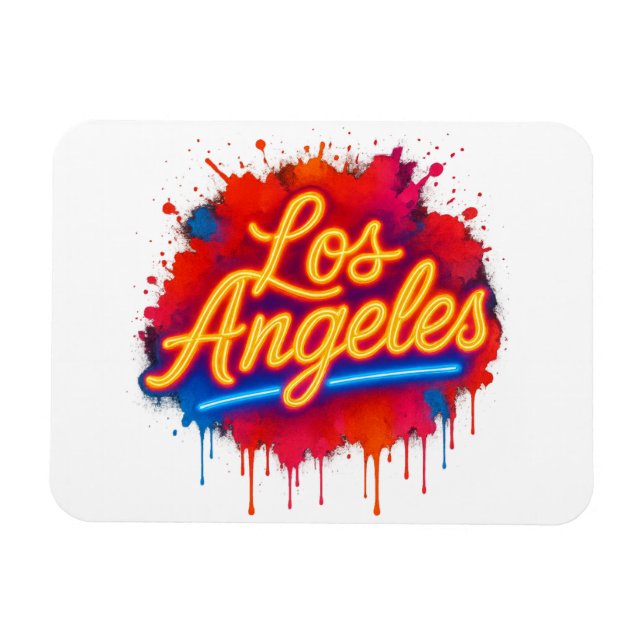 Íman Splash de Arte na Rua Neon de Los Angeles (Horizontal)