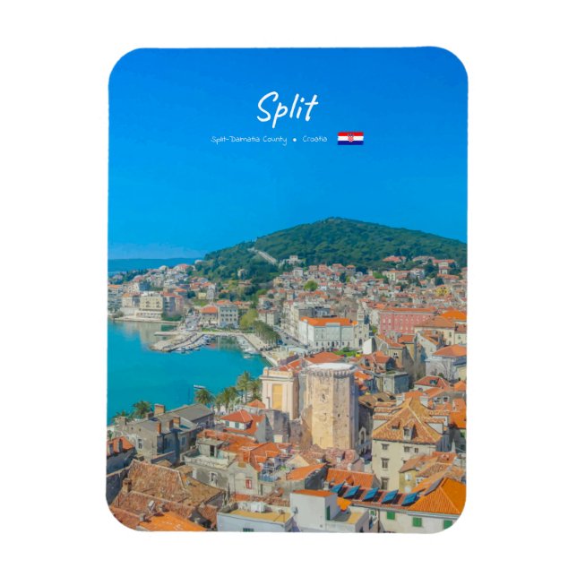 Íman Split, Croácia - Cidade Costeira Arredondada (Vertical)