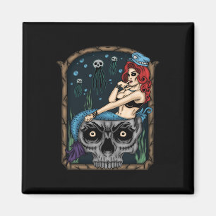 Íman Spookeen Halloween Gótico Skull Mermaid