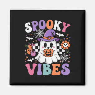 Íman Spookes Vibes Ghost Retro Groovy Halloween Kids Gi