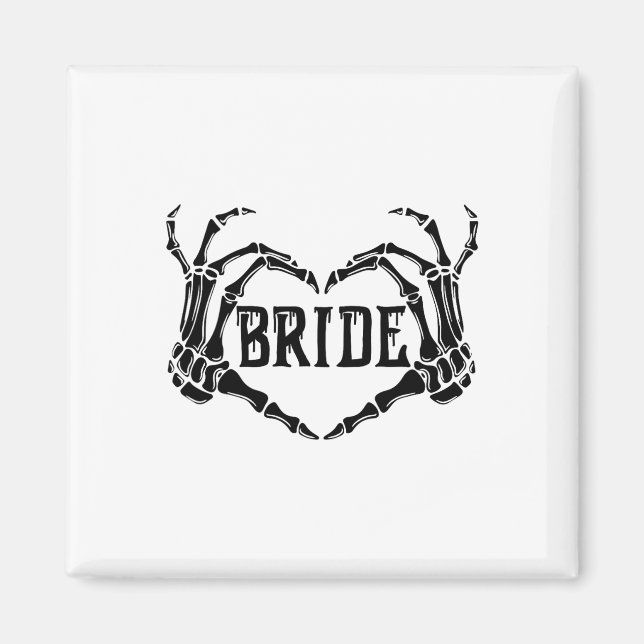 Íman Spooky Bride Skeleton Mãos Noivado Hal Casado (Frente)