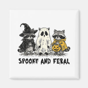Íman Spooky E Feral Halloween Raccoon Spooky Season T