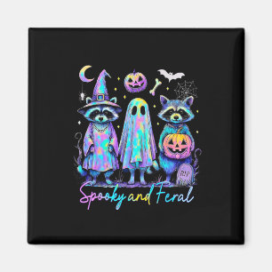 Íman Spooky E Feral Halloween Raccoon Witch Ghost Jac