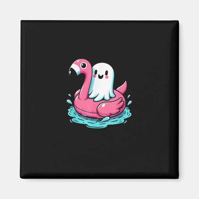 Íman Spooky Flamingo Funny Spooky Verão (Frente)
